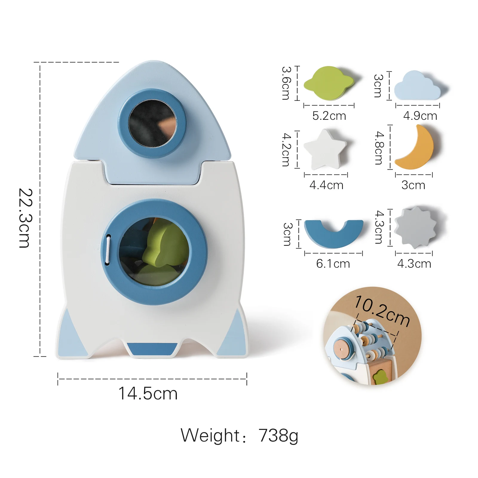 2022 новый дизайн 5 в 1 деревянная ракета познавательные Детские игрушки Монтессори обучающая игрушка