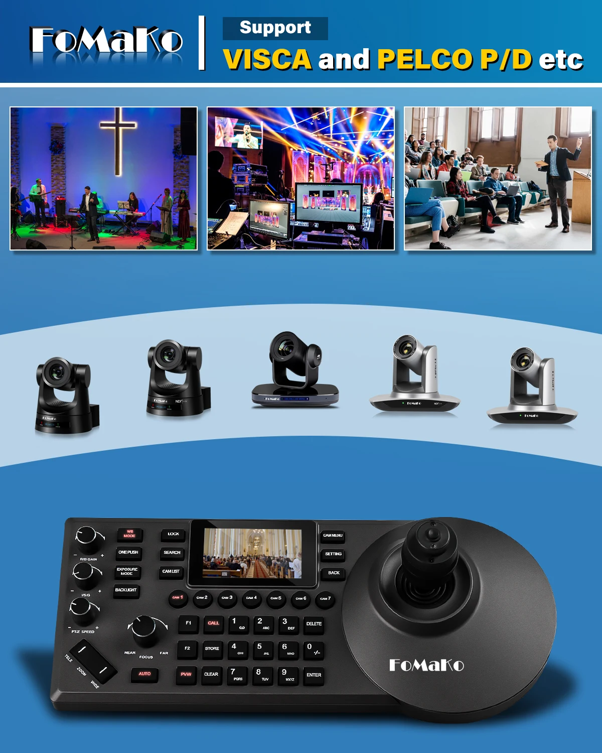 FoMaKo Bestpreis 2024 BH450 FMK30UH 30X HDMI PTZ Kamera & Videomischer-Switcher-Controller für Kirchen_voghion.com