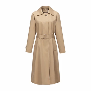 Professional Manufacturer Fashion Outwear Double-Breasted Ladies Lapel Trench Coat Women High Quality