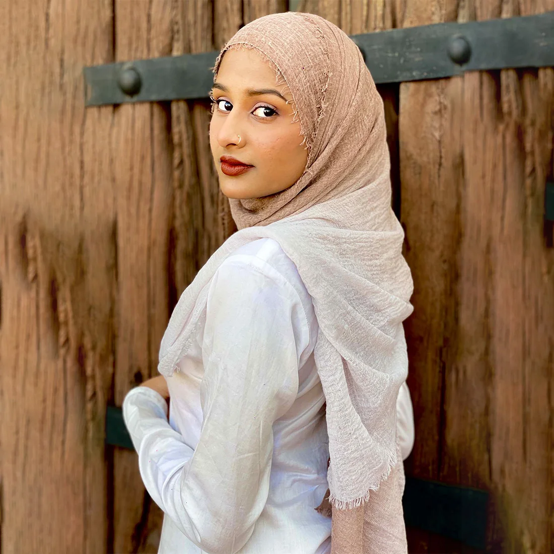 New Fancy Women Fashion Gradient Color Cotton Linen Scarf Turban