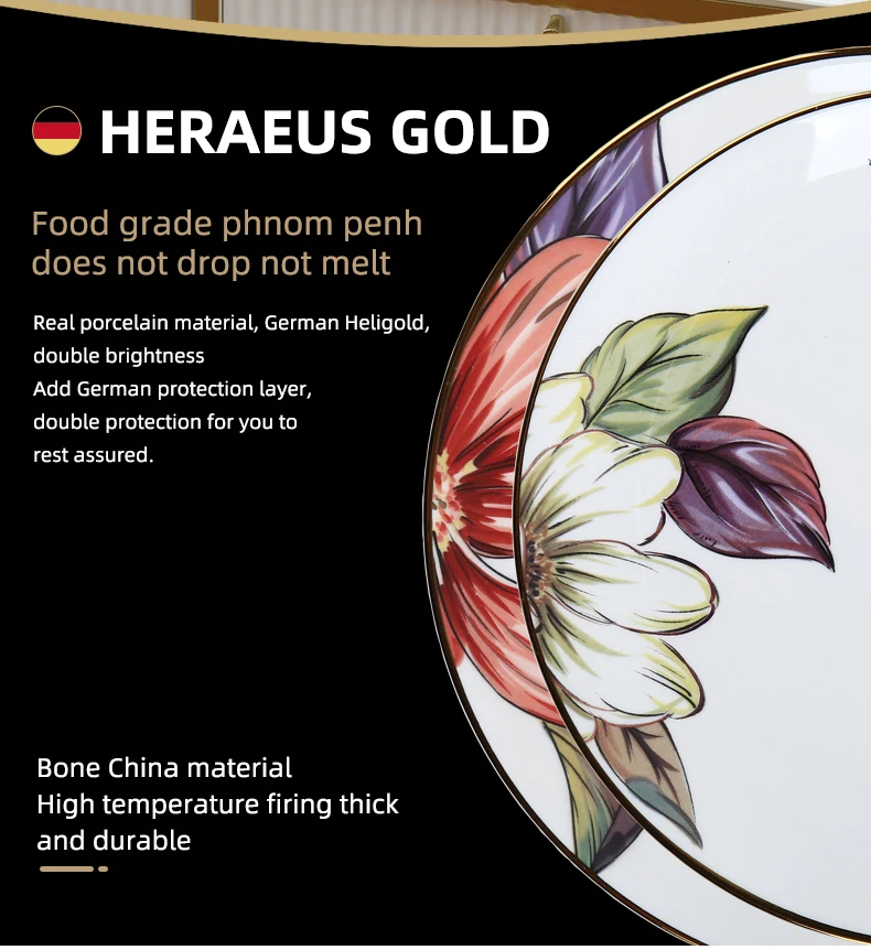 Fine Bone China Dinnerware Restaurant Crockery Dinner Sets Wedding