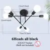 E26 nero con 6 lampadine