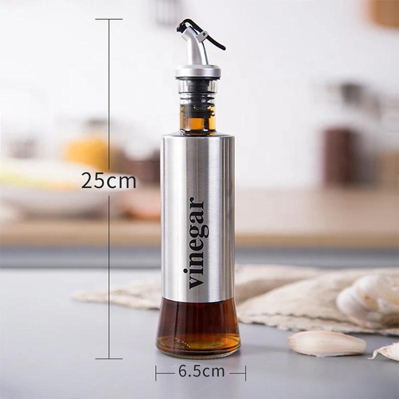 Set di ampolle di olio e aceto con dispenser di olio per caraffa in vetro da 17 once/500ml