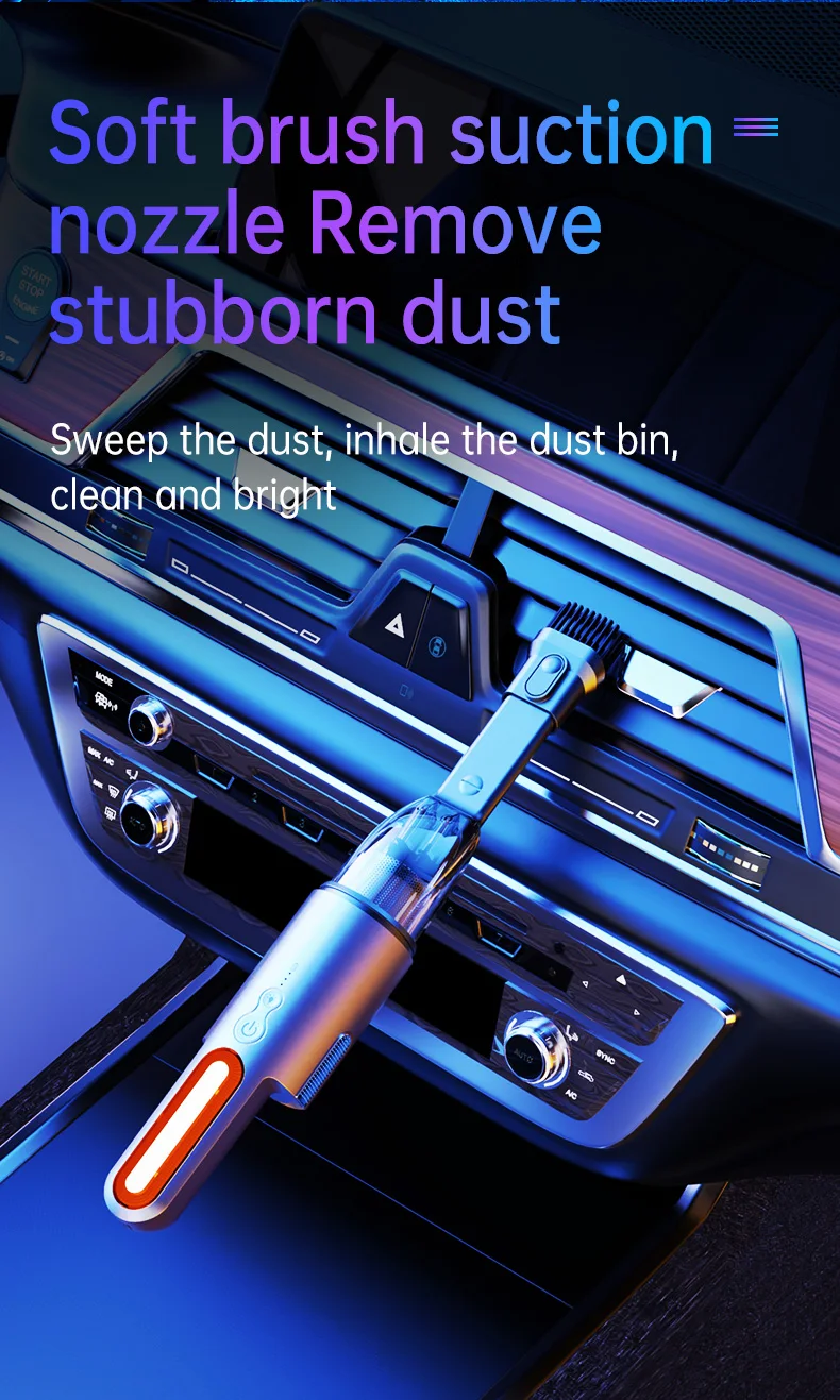 Typec Style Mini Car Dust Cleaner With High Power 6000 Pa Portable