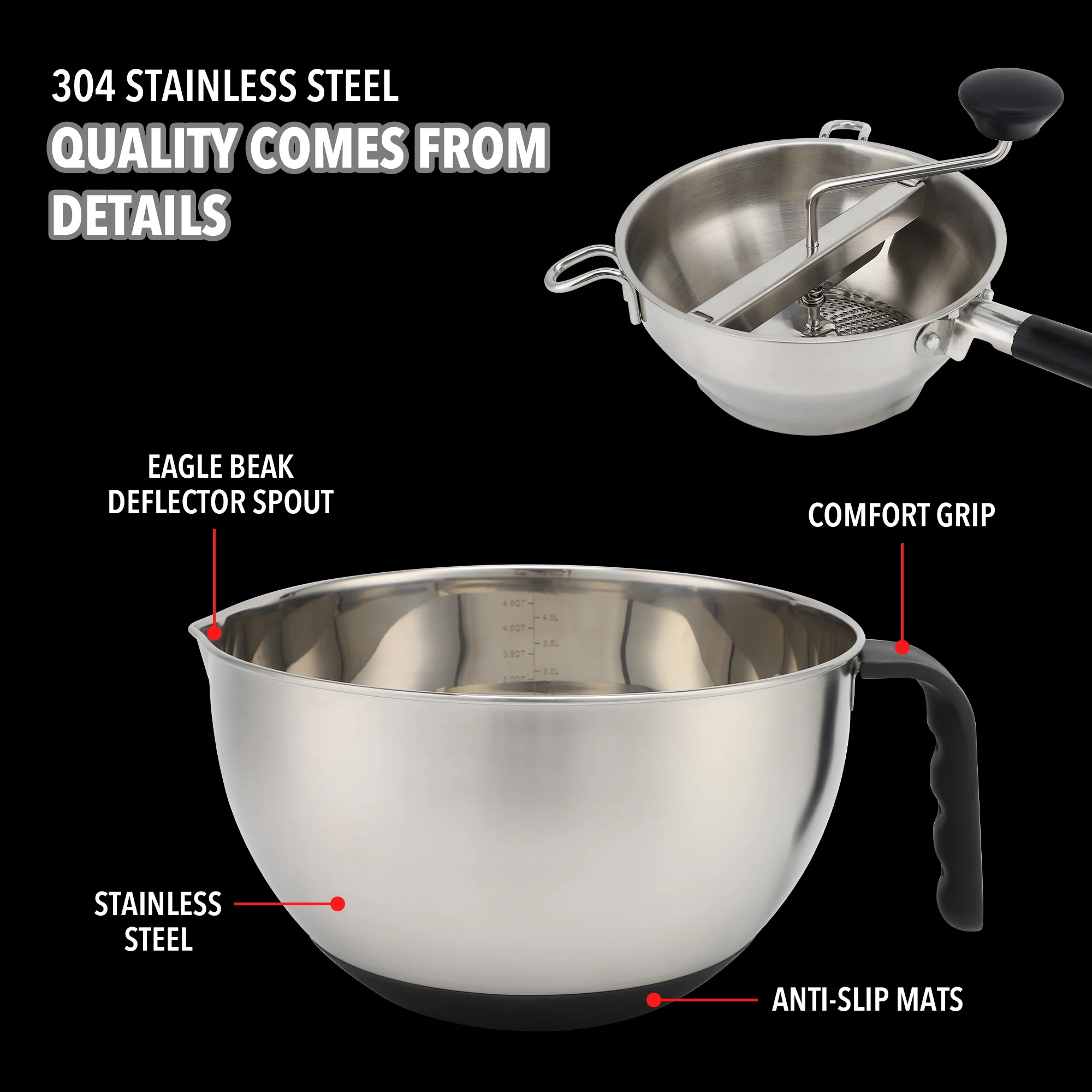 Rotary Stainless Steel Food Mill Strainer And Stainlesssteel Mixing