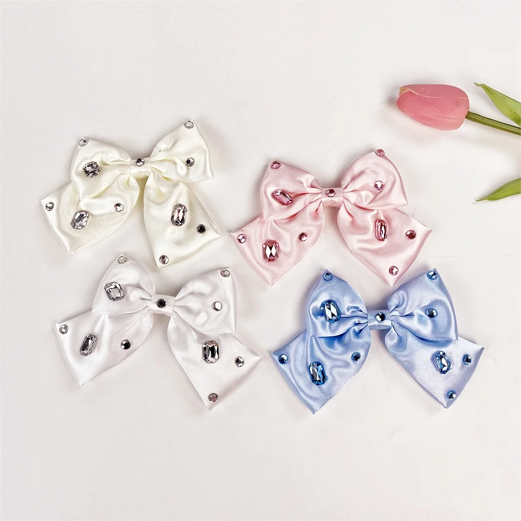 Fashion Lux Bow Hair Accessory Luxury Designer Triangle Hair Bow Clips Barrettes For Girls  main image 4