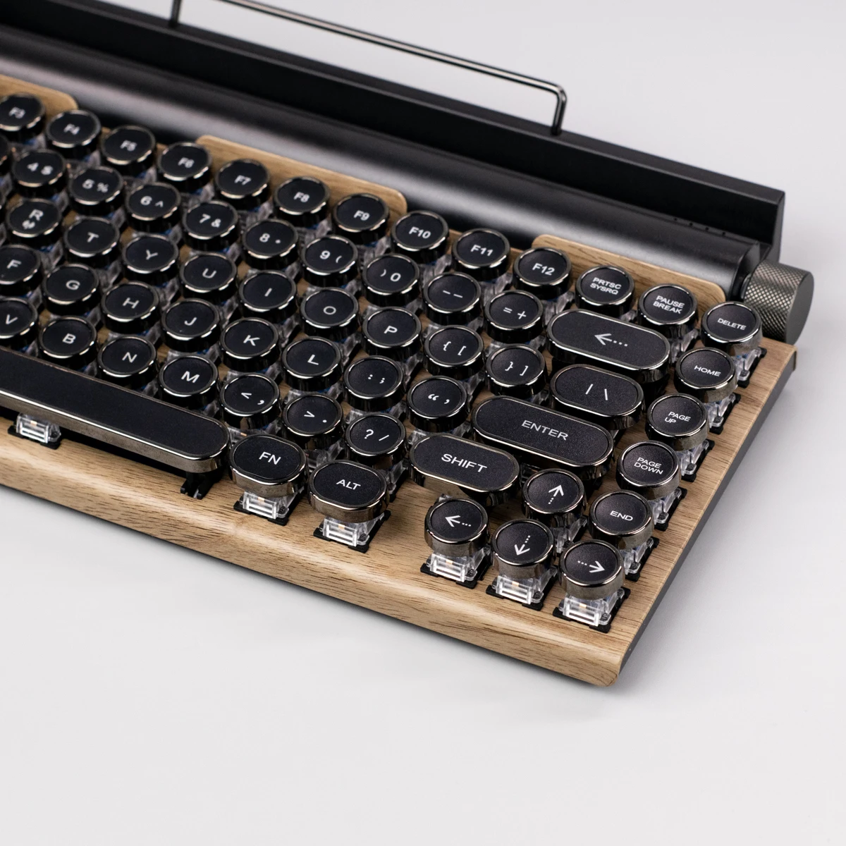 Tkw83 Wood Grain Wireless Bt5.0 Typing Backlit Keyboard Type Writer ...