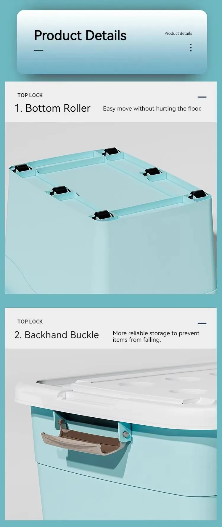 Large Capacity Durable Multiple-Function Storage Box & Bin for Clothing with Pulley for Warehouse Use supplier