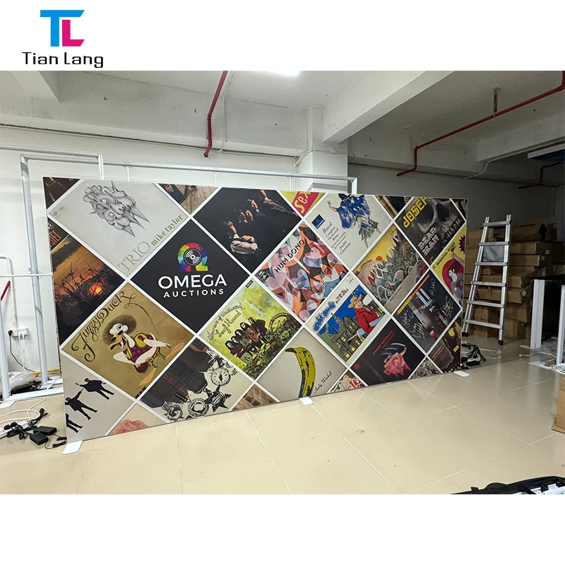 TianLang Reklamní LED schránky Aluminiová textilní LED schránka Výstavní stojan Oskenovaná LED schránka