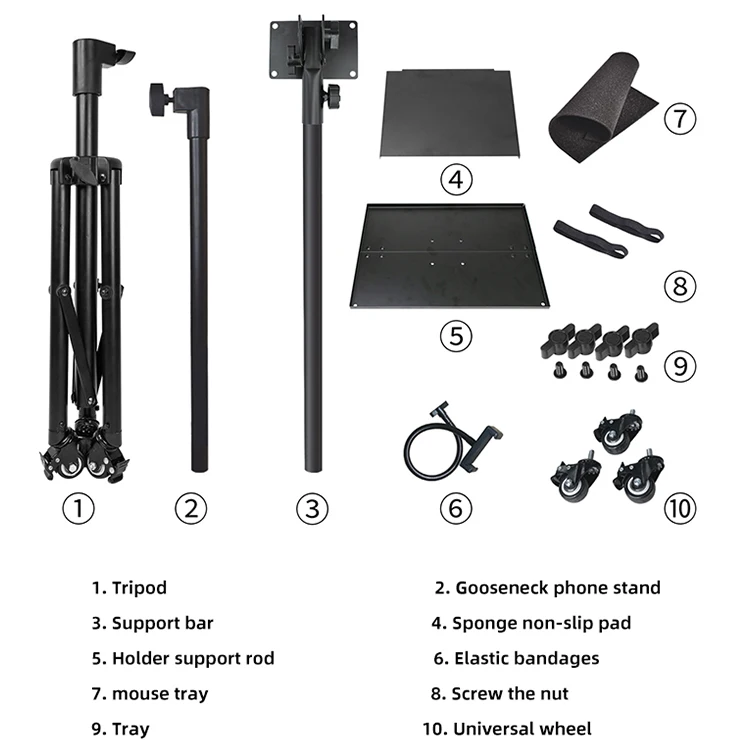 Fotopro Universal Adjustable Portable 180 Degrees Rotation Holder Projector Laptop Tablet Computer Tripod Stand