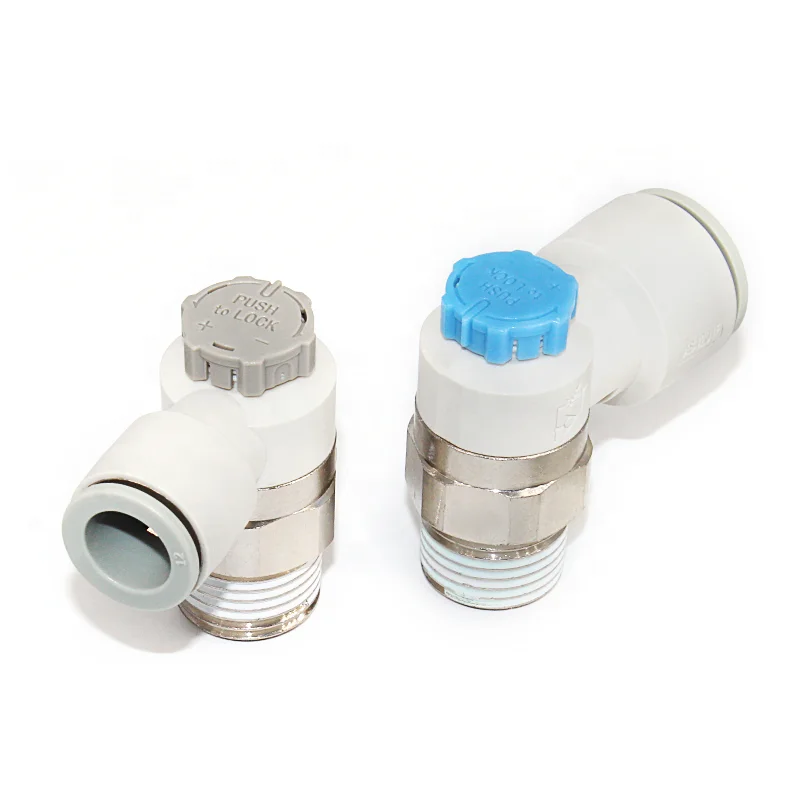 SMC Fitting Flow Control Valve AS1201F Rotary Locking Cylinder Speed Adjusting Connector Pneumatic Quick Coupling