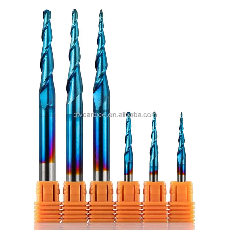 Ball Nose CNC Bits Carbide Spiral Router Bit 1/4inch Shank 1/4 Inch