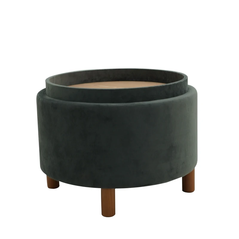 2022 High Quality Wholesale Price Living Room Home Buttons Modern Stool Fabric Storage Floor Pouf Ottoman