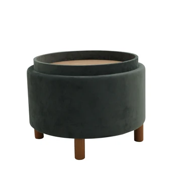 2022 High Quality Wholesale Price Living Room Home Buttons Modern Stool Fabric Storage Floor Pouf Ottoman