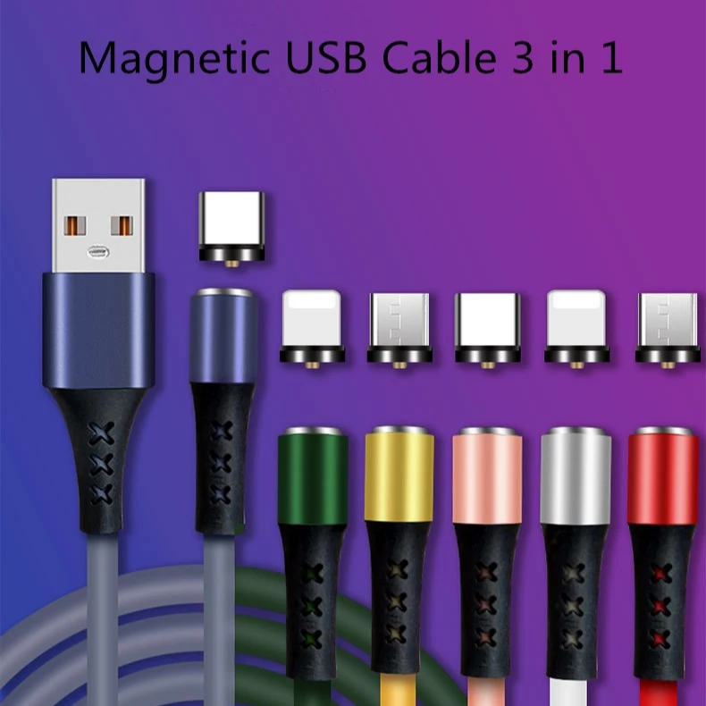 Индивидуальные цветные безопасные USB-кабели, высокопроизводительный Сверхбыстрый Магнитный зарядный кабель для телефона