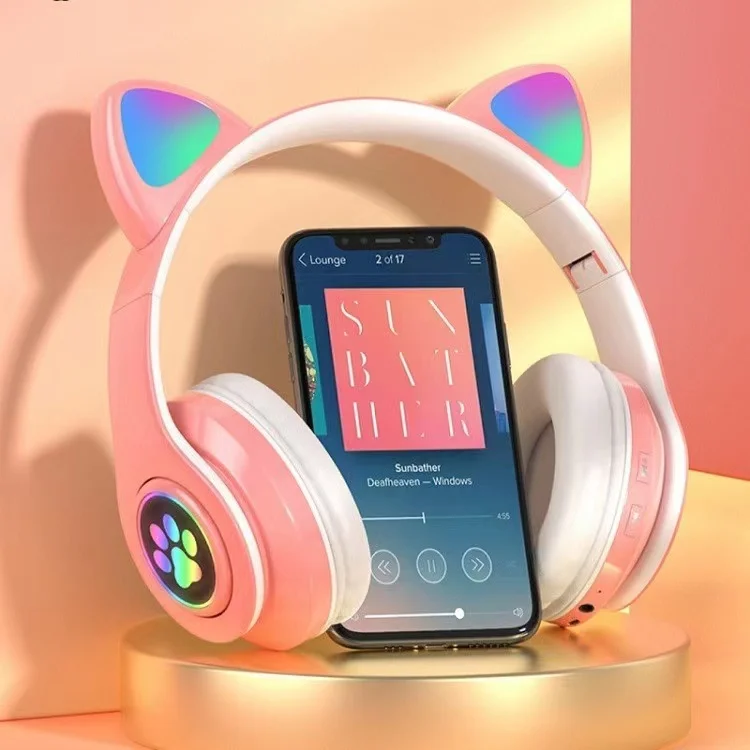 Headphone Led Nirkabel Stereo Lipat B39 