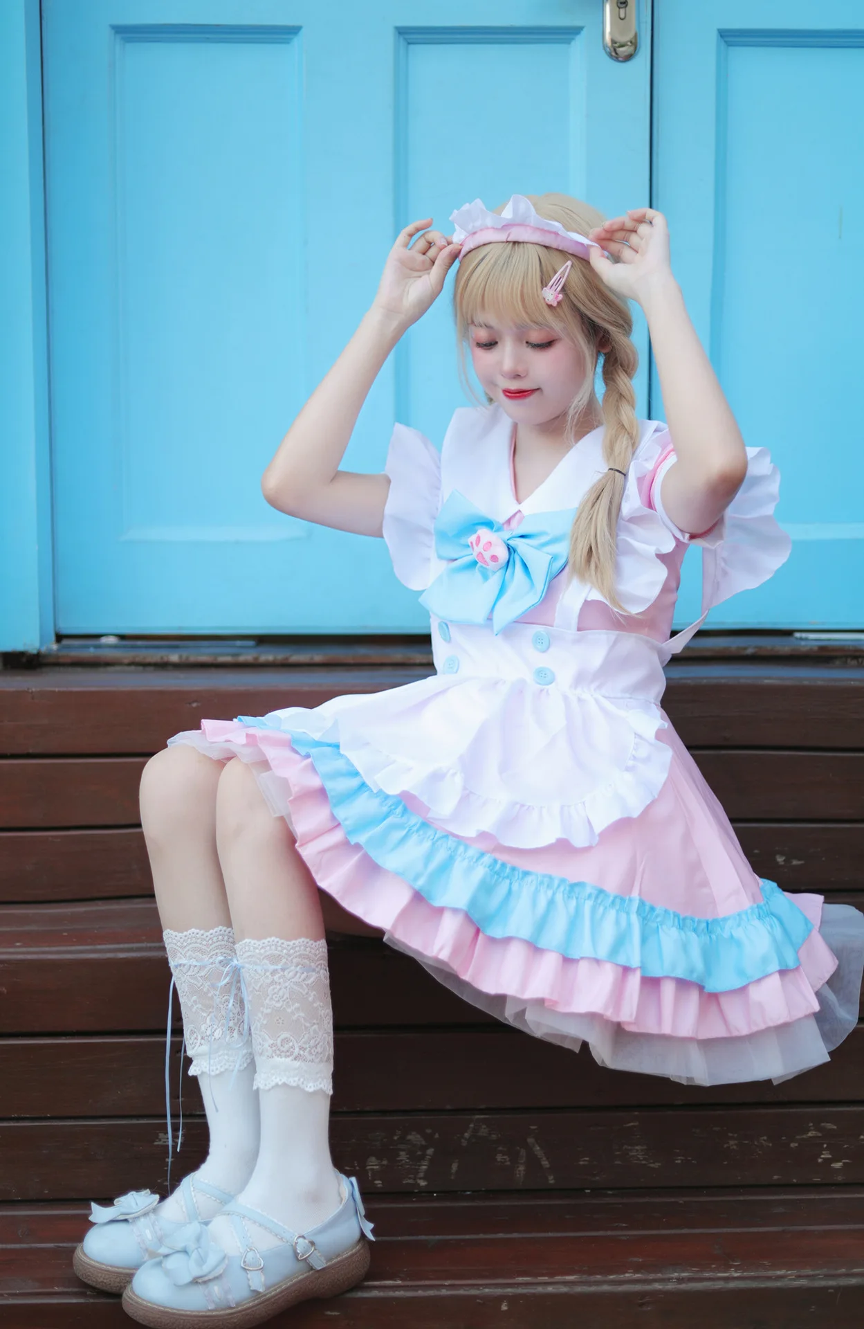 Maid With Bow Soft Girl Cosplay Costume Lolita Dress Alice| Alibaba.com