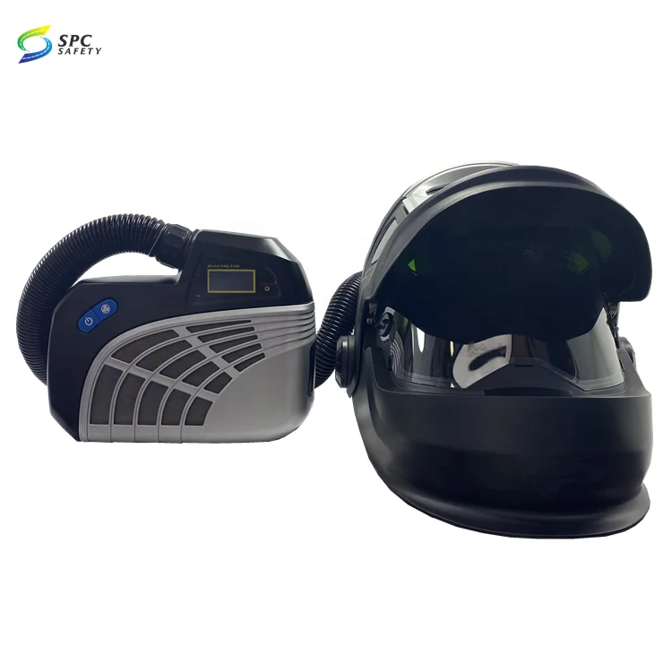 Powered air Purifying Vented Filter Arc Welder Shield Fresh Clean air Fed Welding Hood Auto Darkening Respirator Welding Helmet