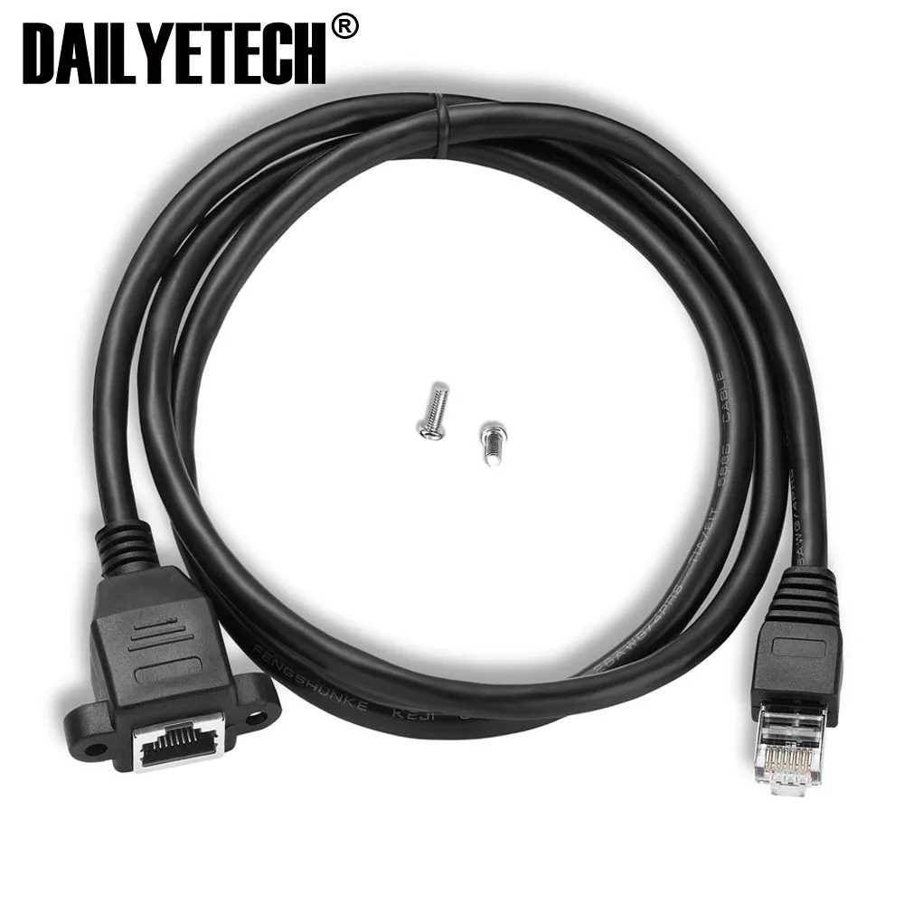 Сетевой удлинитель Cat 6 RJ45 «Папа-мама» с винтами и креплением на панели 60