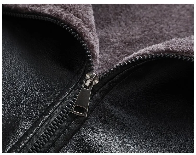 Men’s Autumn Leather Faux Fur Coat