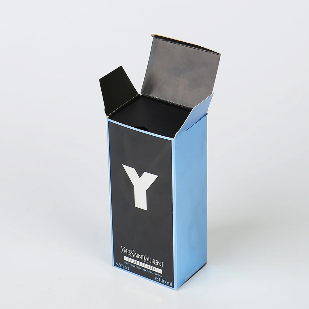 Custom Luxury Kraft Paper Perfume Box with Silver Hot Stamping Print Soft Inner Lining & Embossing for Perfume Bottle Packaging
