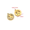 Strass rotondo cavo orsetto da 14 mm 1.3 foro singolo 12 oro