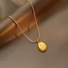 Golden English Letter Snake Bone Chain Necklace