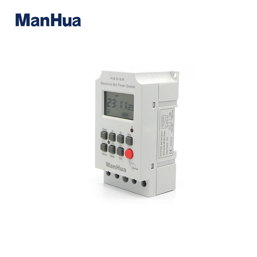 Manhua MS316B 220V 25A 68 on Timer Switch for Muslim Pray and School Bell