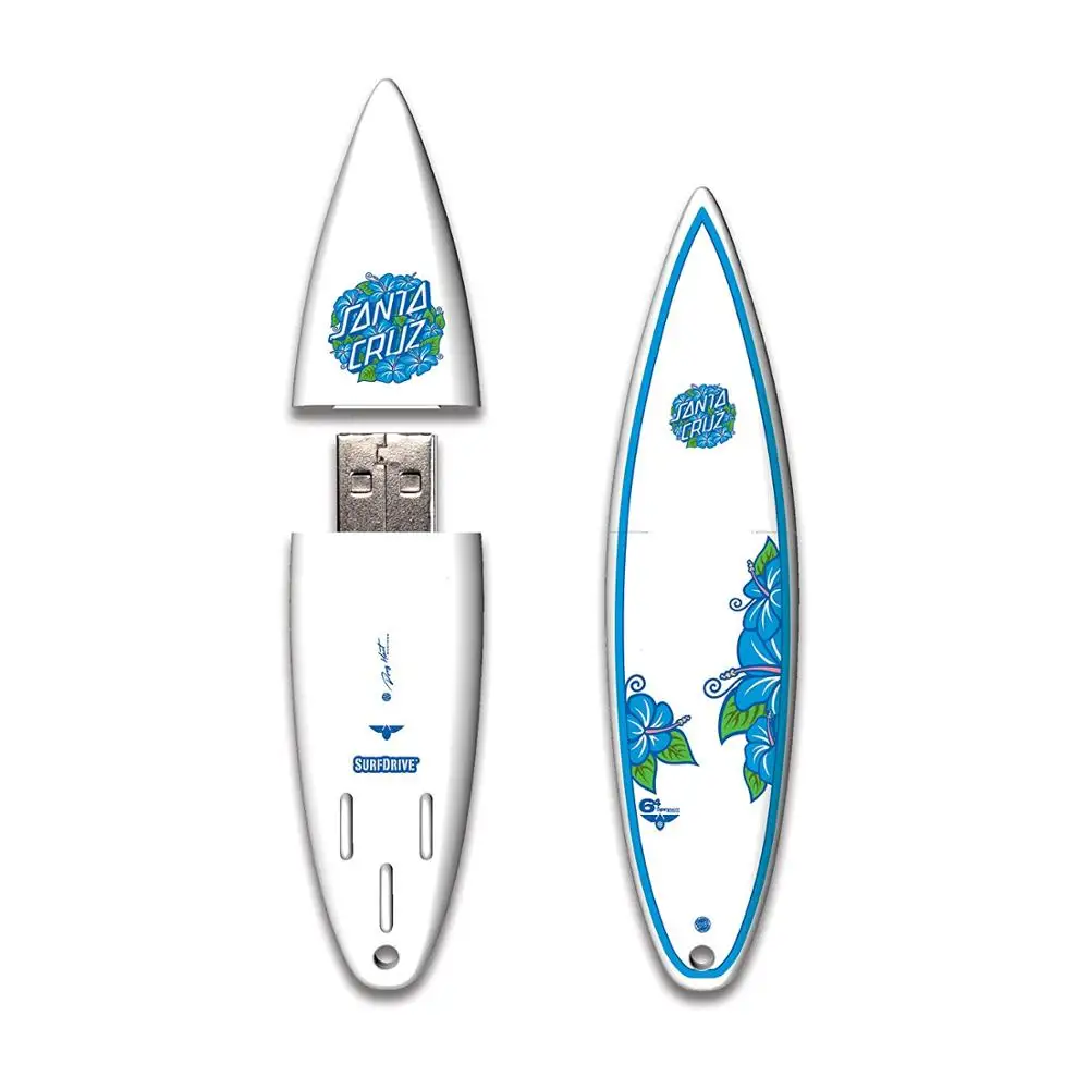 Personalized New USB 2.0 Surfboard Shape Flash Drive with 5-Year Warranty