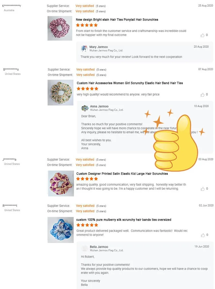 Customizable Color Regular Soft Silk Scrunchies For Hair Silk