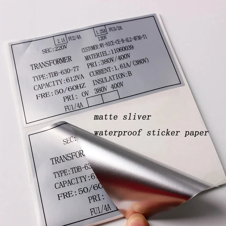 Sticker Paper, 100 Sheets, Silver Foil Inkjet