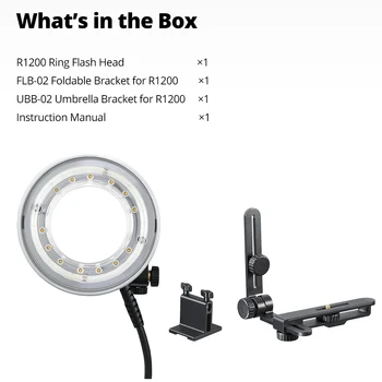 GODOX R1200 Portable Flashing Rings Speedlite Flash Light Head for Sony Canon Nikon Fuji Camera Godox AD1200pro product image