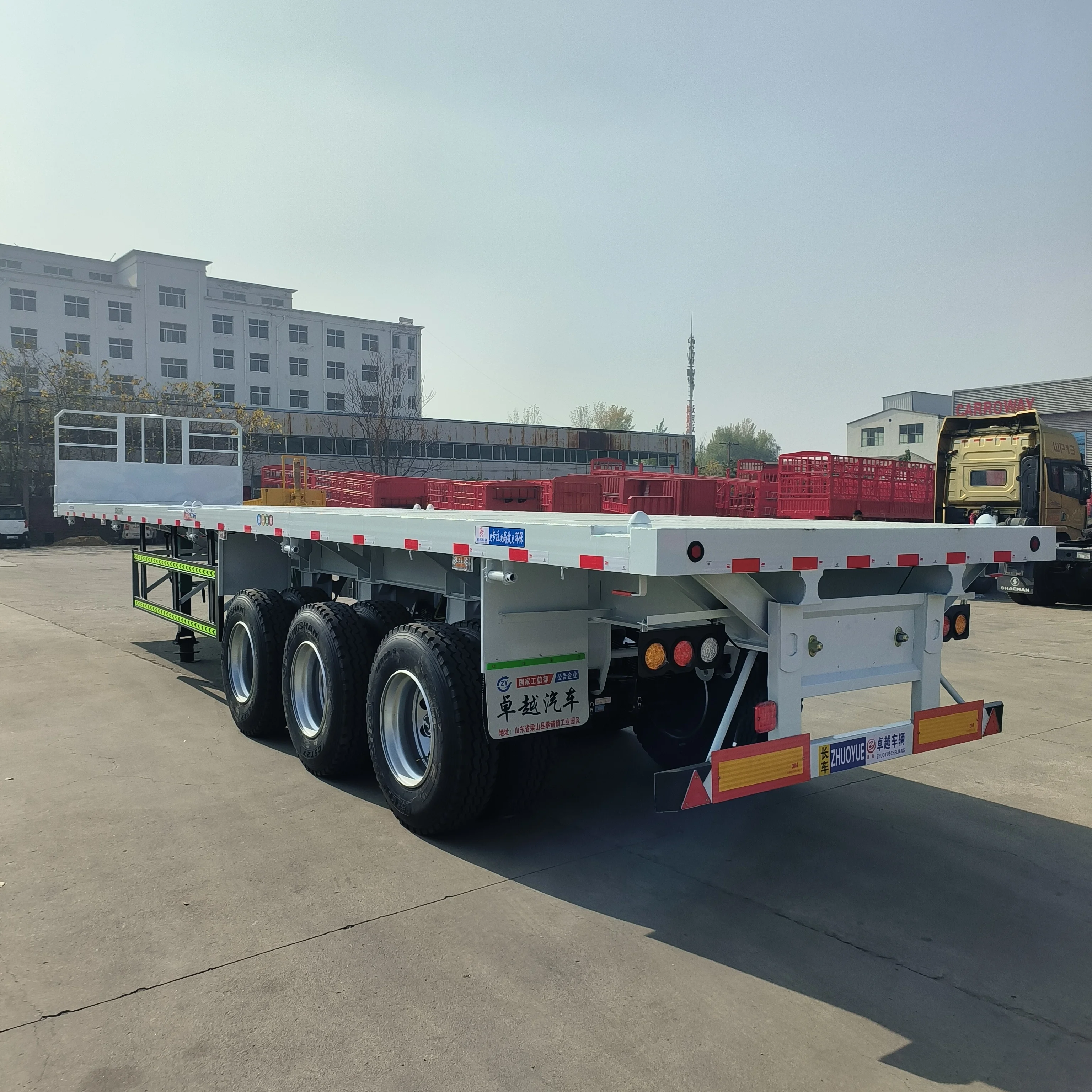 Лучшая цена 30 40 50 тонн 2 3 4 осевой платформенный полуприцеп для грузовика 45 футов 20 прицеп