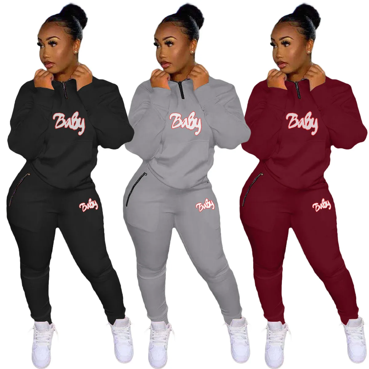 Winter Jogger Suits Women Hoodies 