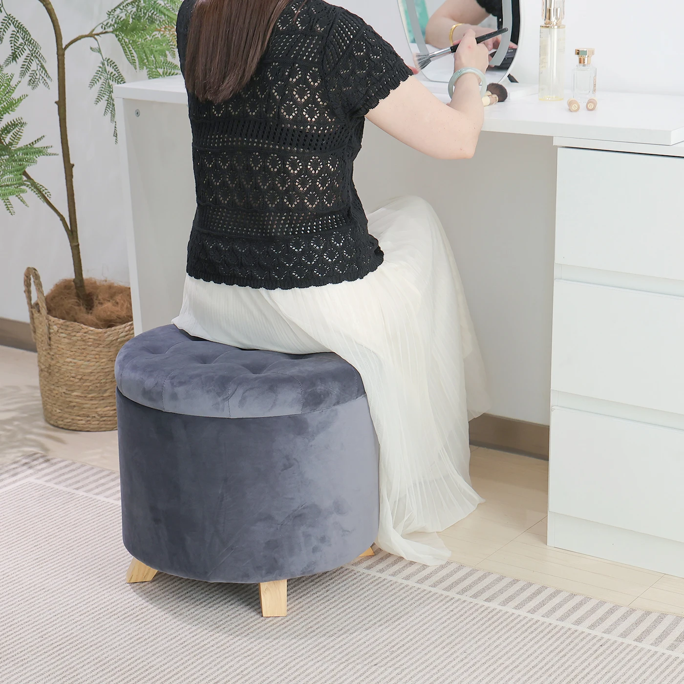 Customized Pouf Ottoman Living Room 2025 Manufacturers Velvet Ottoman Set Ottoman With Storage