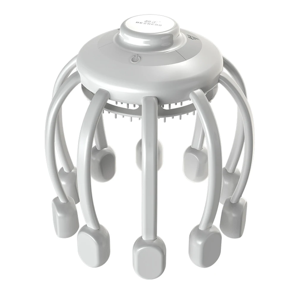 Masajeador de cabeza eléctrico de nueva invención 2025 con luz azul roja,  dispositivo de crecimiento de cabello antipérdida de cabello, masaje