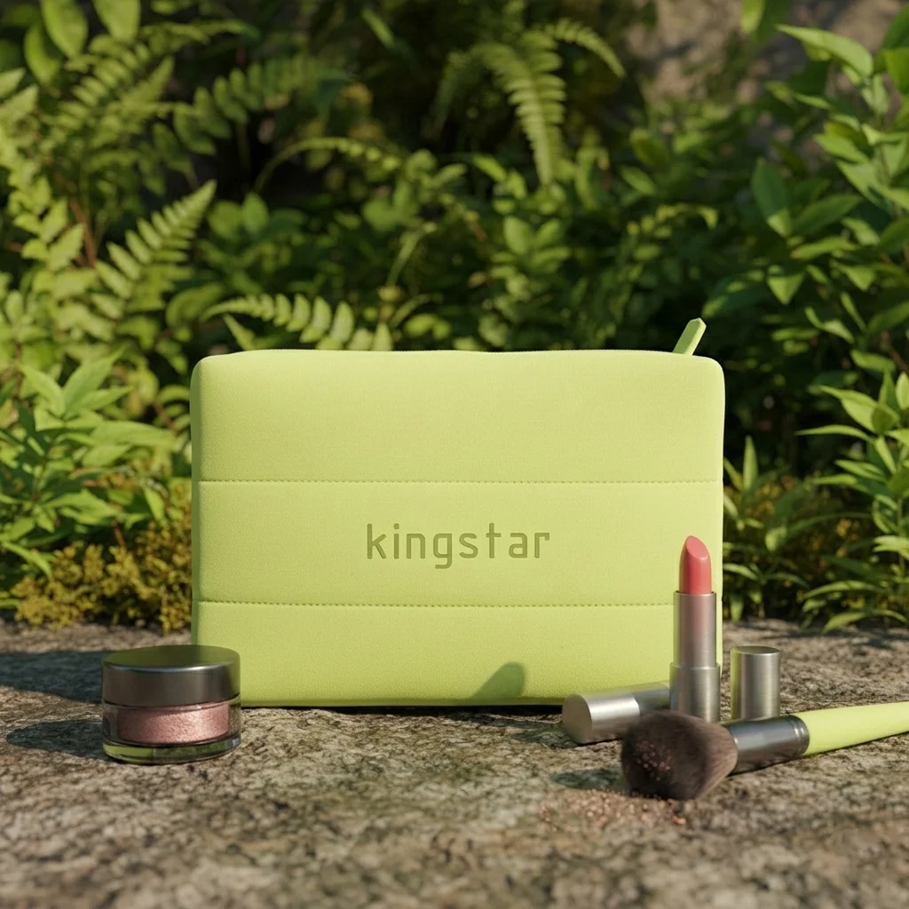 Custom Logo Waterproof Neoprene Quilted Puffer Travel Cosmetic Pouch Large Capacity Puffy Bubble Skincare Bag with Zipper