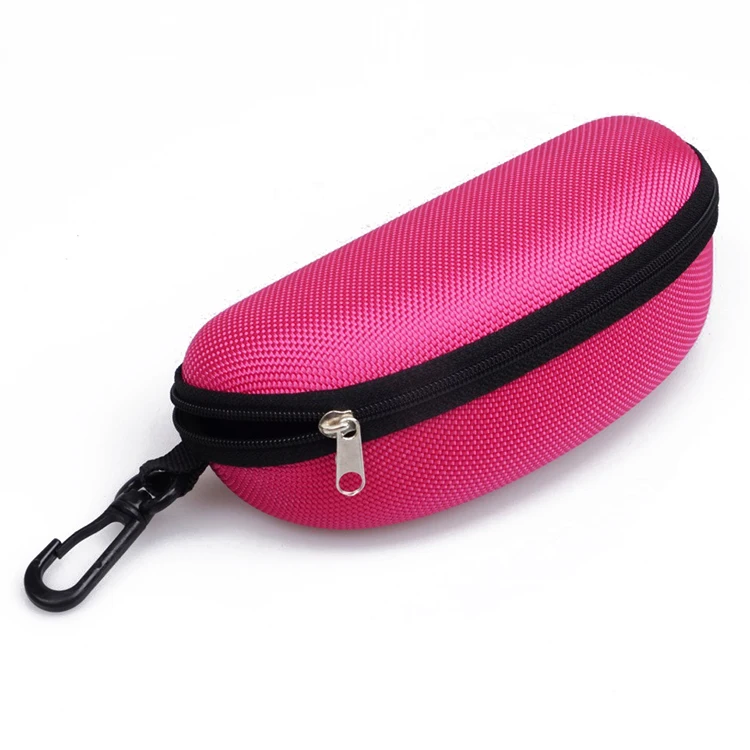Custom Embossed Logo Zipper Glasses Box Portable EVA Hard Shell Eyeglasses Case with Belt Clip for Outdoor Sunglasses