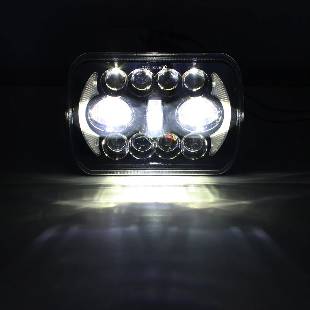 7x6 5x7'' LED Headlight Projector Hi-Lo Beam DRL Amber Turn Signals Kits For Jeep Cherokee XJ Wrangler YJ Pickup Truck