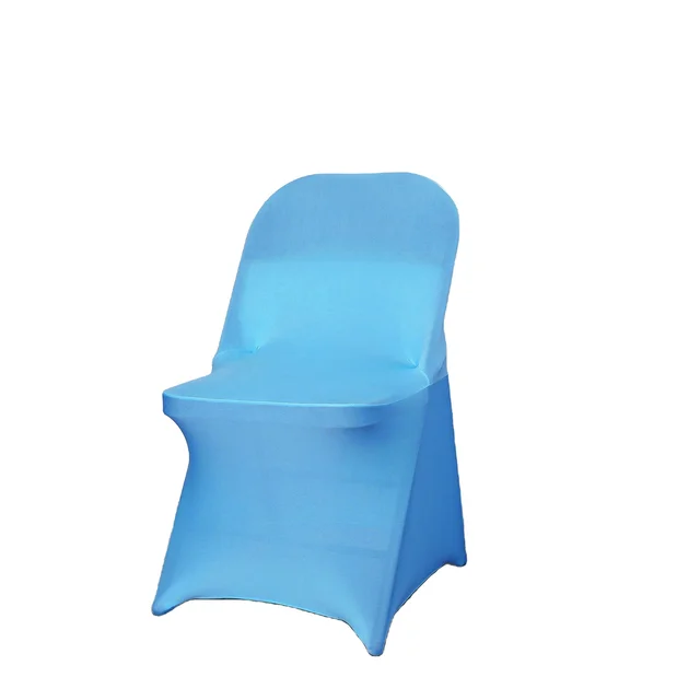 Stretch Spandex Turquoise Folding Chair Cover for Wedding Party Dining Banquet Events Hotel Restaurant