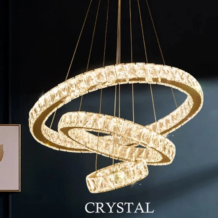 Modern Luxury 360 100 Stainless Steel Crystal Pendant Lighting Customizable for Hotel Lobby Stairwell Living Room