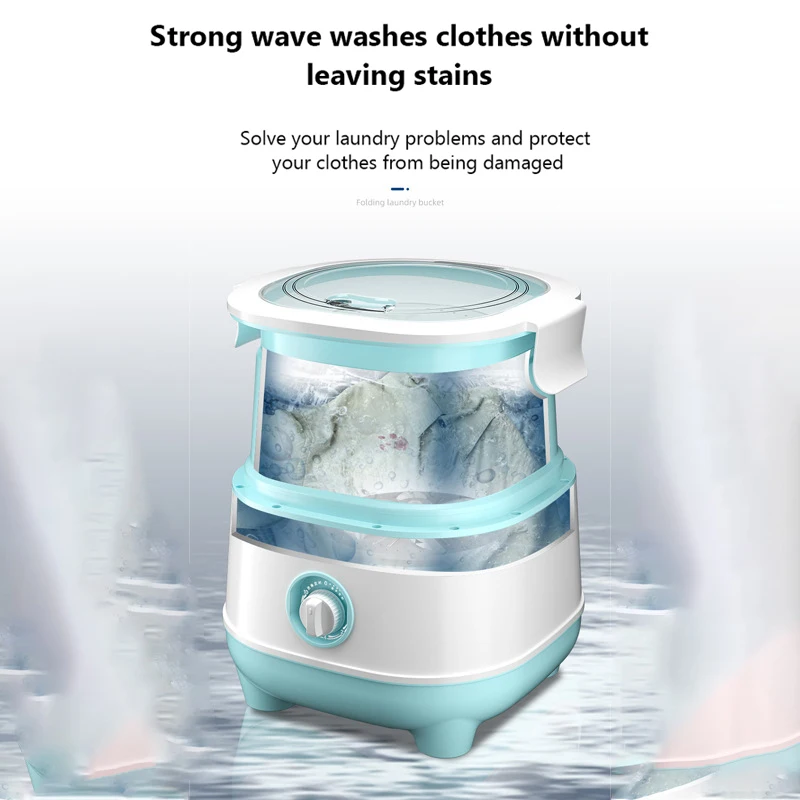 2022 Foldable Mini Fully-automatic Washing Machine Portable Folding with Spin Dry