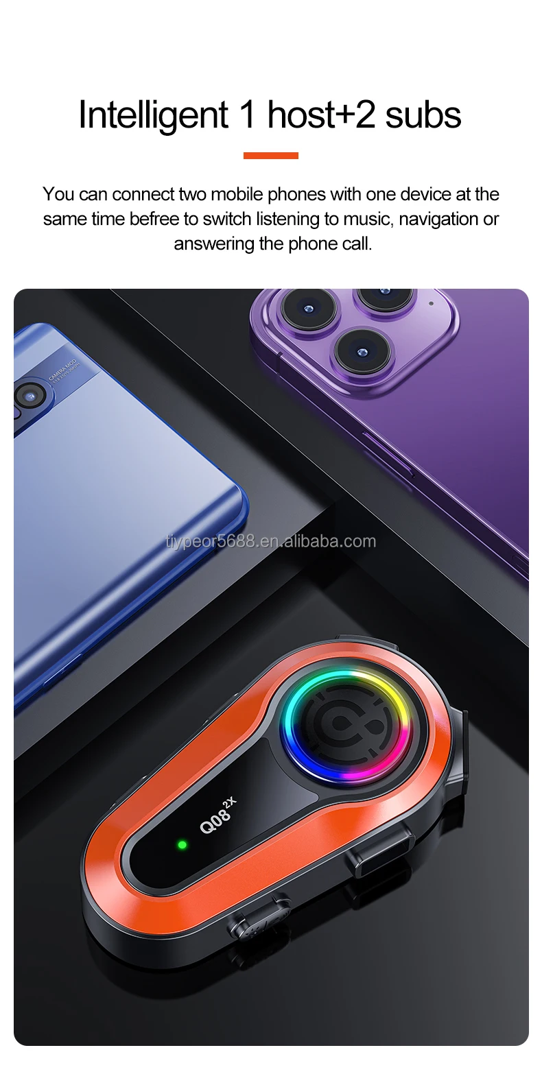 product tiypeor wireless waterproof open ear bluetooth helmet headset earbuds with led battery indicator fm radio for motorcycles-9