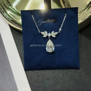 PT950 Platinum Necklace for Women, 18" Chain with 3.09CT Main Stone & 0.66CT Side Diamonds, Luxury Pendant Jewelry