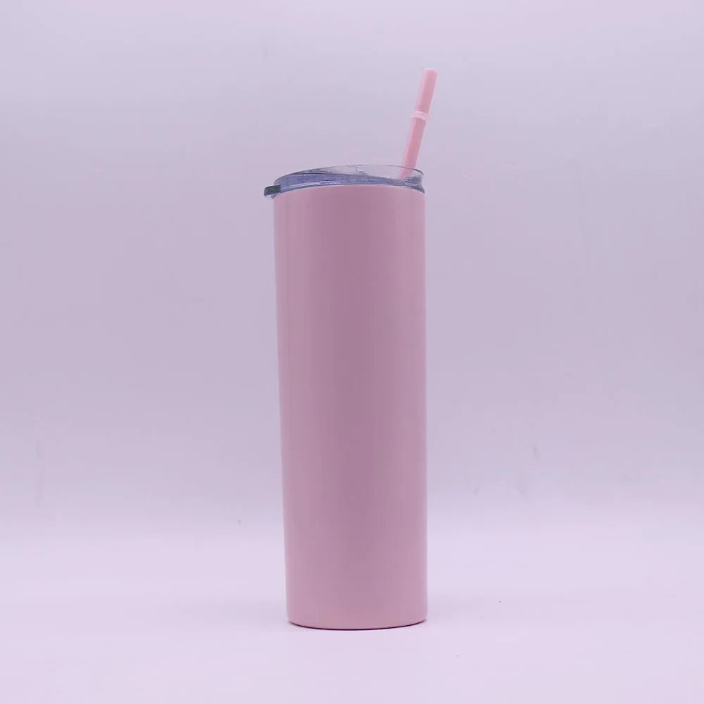 20oz Skinny Tumbler With Straw and Lid - Hot Pink – SunwillBiz