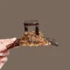 7-coffee leopard print-black tea base-medium size 11 cm