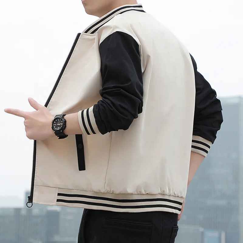 Spring Autumn Men Baseball Stand Collar Korean Style Casual Jackets And Coats Male Slim Fit Bomber Jacket_voghion.com