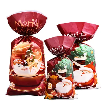 Xmas Candy Bag Christmas Drawstring Gift Bag For Christmas Gift Packaging Bag
