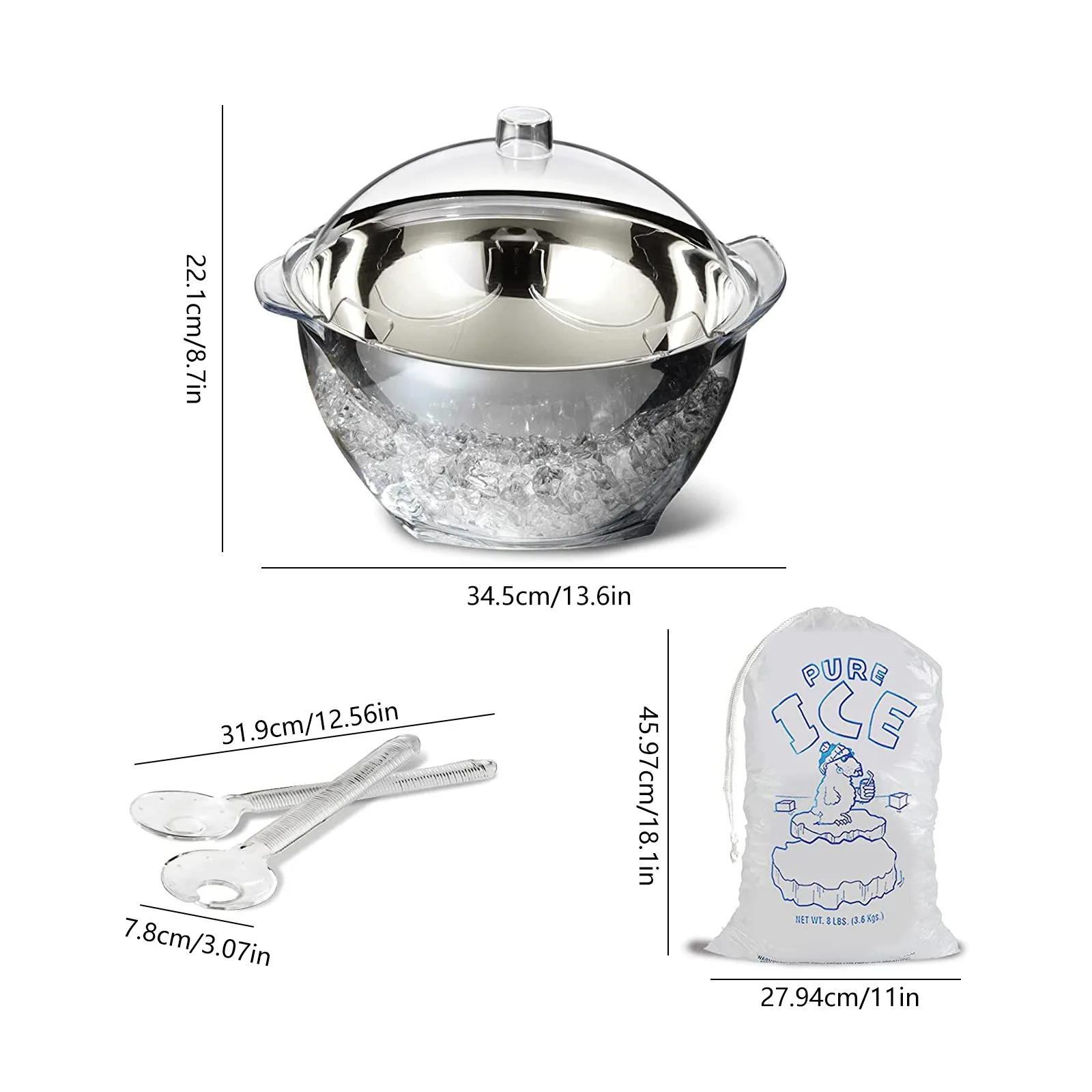 Round Ice Chilled Party Tray Condiment Server Bar Ice Party Platter With Serving Function Buy