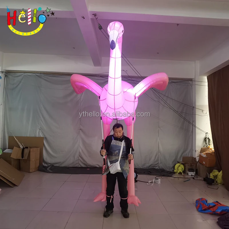 New Design Inflatable White Flamingo Puppet Costume Balloon